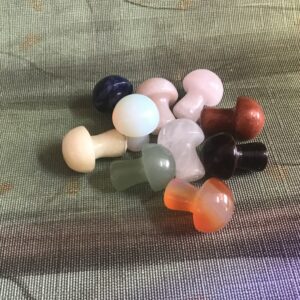 Mini Carved Stone Mushrooms
