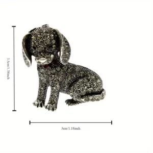 Alternative view of Black Shiny Dog Brooch